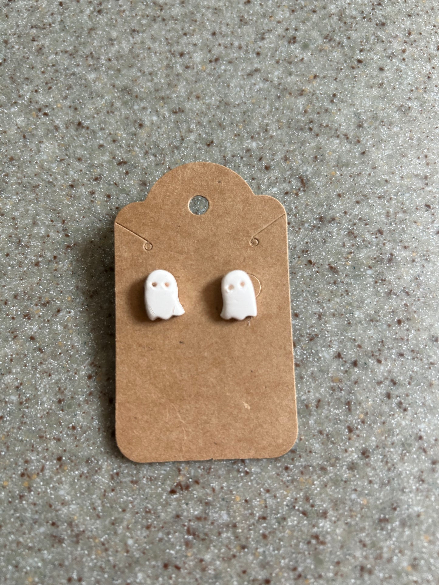 Handmade Clay Ghost Studs