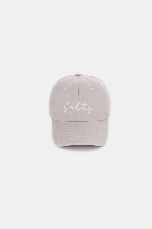 Zenana SALTY Embroidered Vintage Washed Baseball Cap