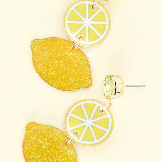 Lemon Enamel Drop Earrings