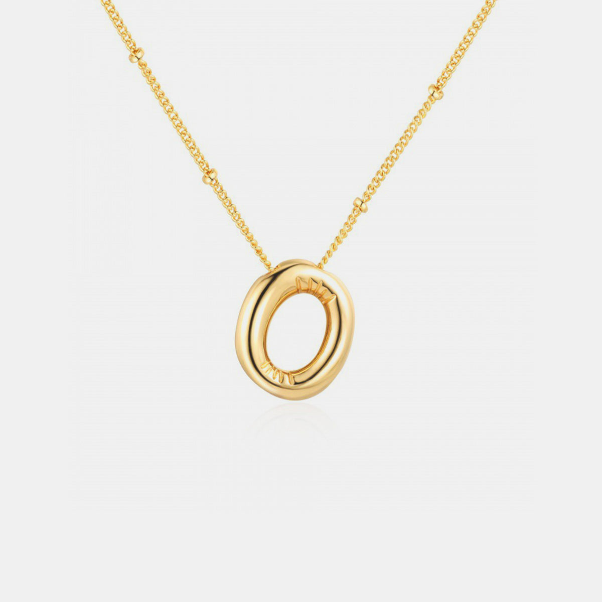 Gold-Plated Letter Pendant Necklace