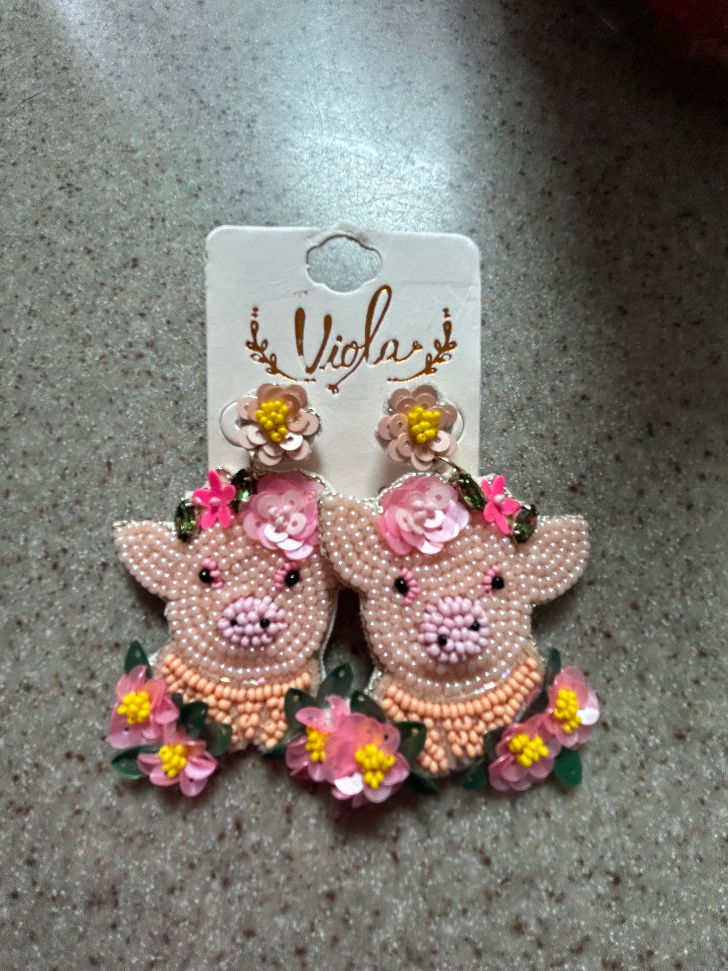 Seed Bead Farm Animal Earrings for Fall