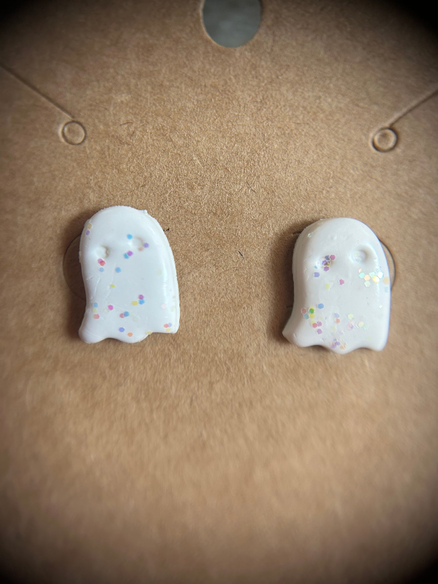 Handmade Clay Ghost Studs