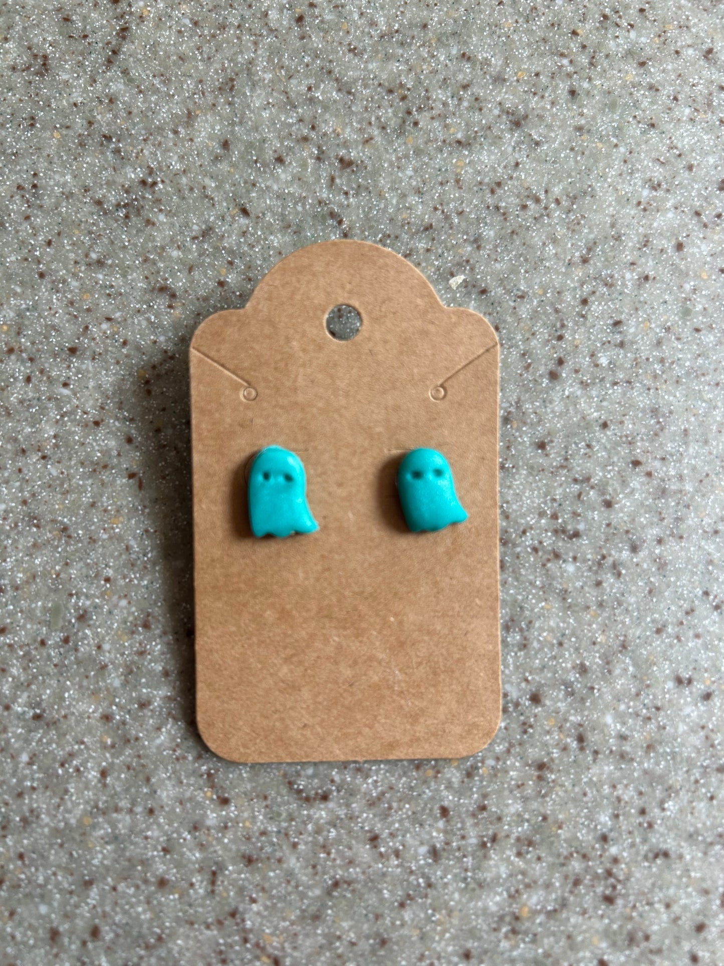 Handmade Clay Ghost Studs