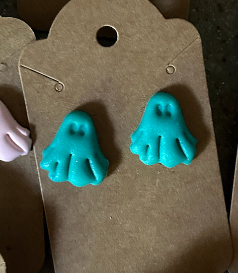 Handmade Clay Ghost Studs