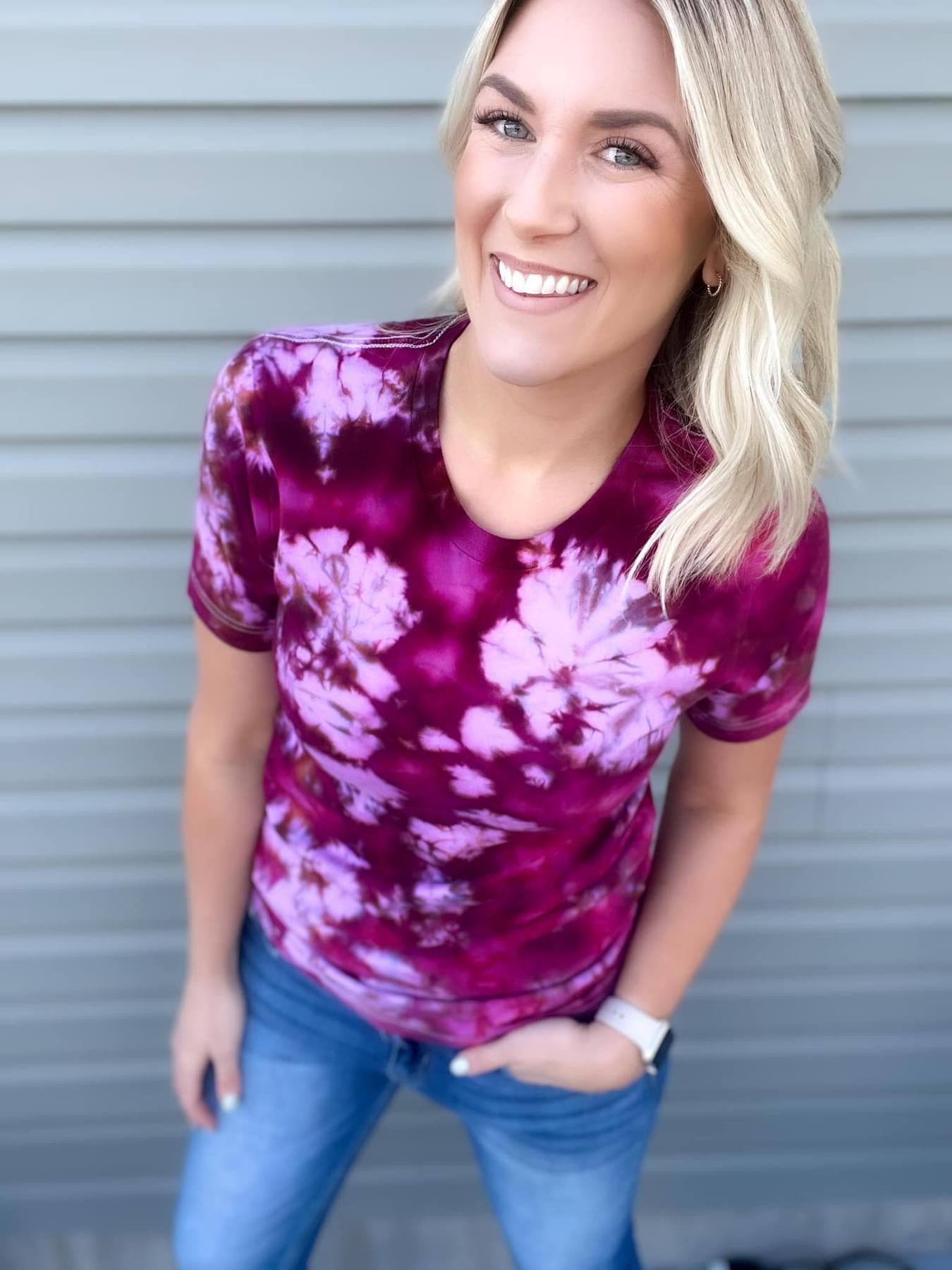 Maroon Tie Dye Tee