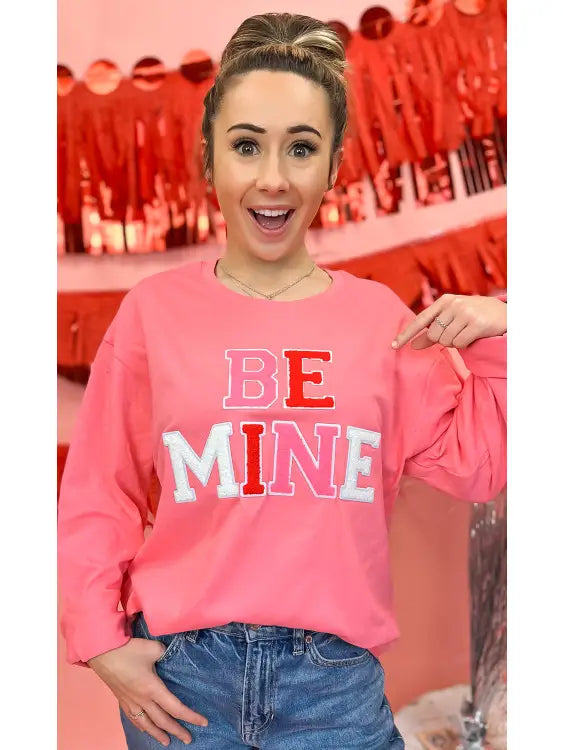 Soft Ideal Chenille Be Mine Boyfriend Long Sleeve