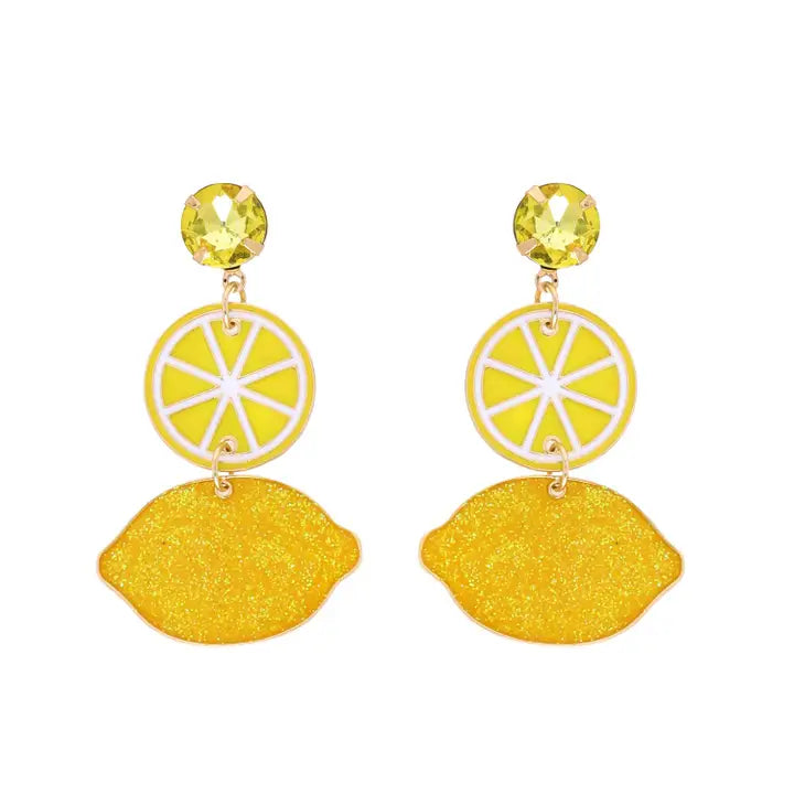 Lemon Enamel Drop Earrings