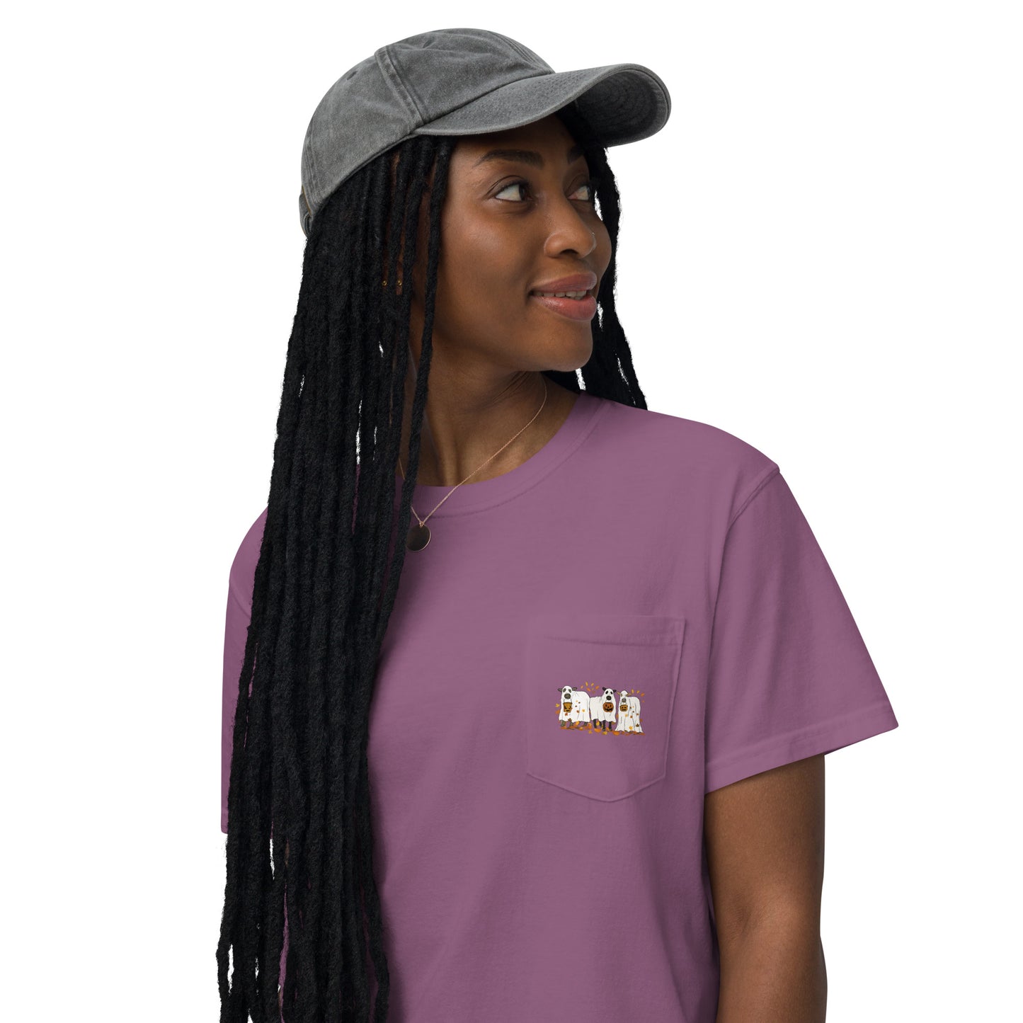 Unisex garment-dyed pocket t-shirt