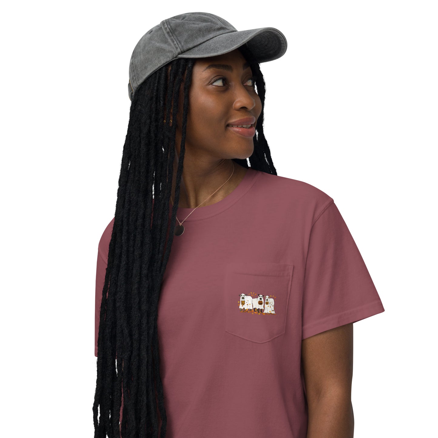 Unisex garment-dyed pocket t-shirt